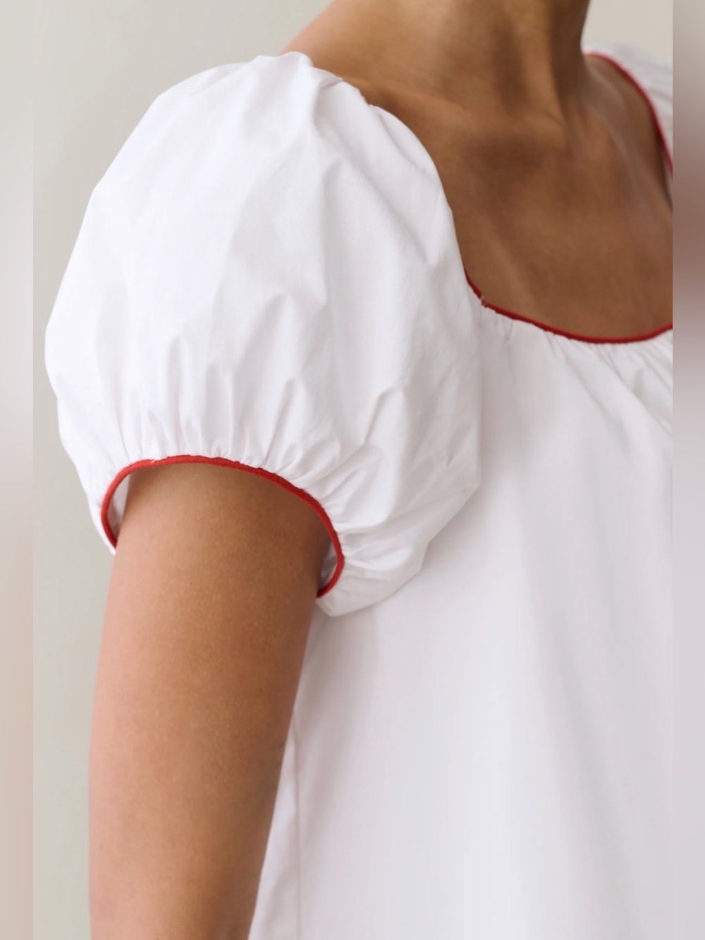 Sorella Nya Cotton Dress White Red Heart Embroidery S NWT - Picture 6 of 8
